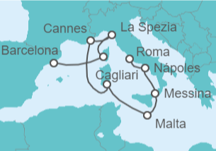 Itinerario del Crucero Riviera Italiana y Francia - Celebrity Cruises