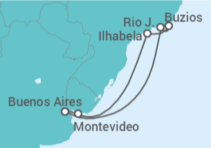 Itinerario del Crucero Brasil, Uruguay - MSC Cruceros