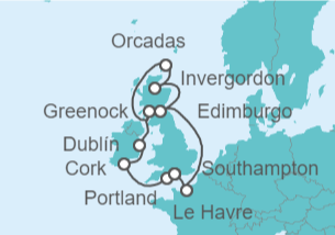 Itinerario del Crucero Islas Británicas - Princess Cruises