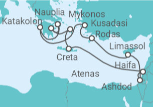 Itinerario del Crucero Viaje completo por Tierra Santa - Holland America Line