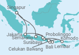Itinerario del Crucero Viaje completo por Indonesia - Holland America Line
