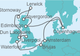 Itinerario del Crucero Gran Bretaña, Escocia e Irlanda - Holland America Line