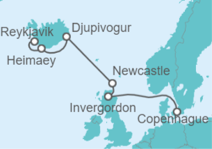 Itinerario del Crucero Islandia y Escocia - Holland America Line
