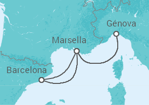 Itinerario del Crucero Francia, Italia - MSC Cruceros