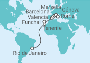 Itinerario del Crucero España, Portugal, Francia, Italia - MSC Cruceros