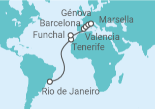 Itinerario del Crucero España, Portugal, Francia - MSC Cruceros