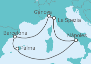 Itinerario del Crucero Italia, España - MSC Cruceros