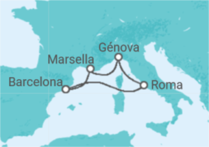 Itinerario del Crucero Italia, Francia, España - MSC Cruceros