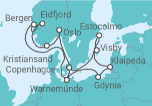 Itinerario del Crucero Alemania, Polonia, Lituania, Suecia, Dinamarca, Noruega - MSC Cruceros