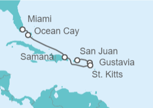 Itinerario del Crucero Caribe Oriental - Explora Journeys
