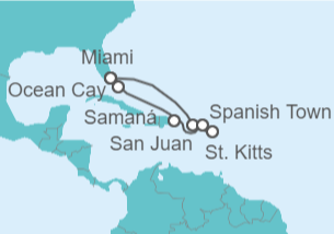 Itinerario del Crucero Caribe Oriental - Explora Journeys