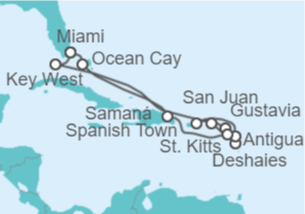 Itinerario del Crucero Caribe Oriental - Explora Journeys