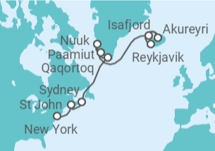 Itinerario del Crucero De Reykjavik a Nueva York - Explora Journeys