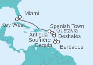 Itinerario del Crucero Caribe Oriental - Explora Journeys