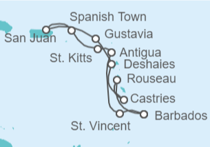 Itinerario del Crucero Caribe Oriental - Explora Journeys