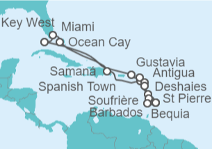 Itinerario del Crucero Caribe Oriental - Explora Journeys