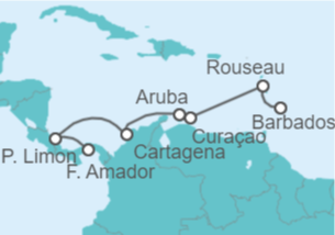 Itinerario del Crucero Caribe Sur - Explora Journeys