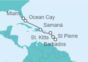 Itinerario del Crucero Caribe Oriental - Explora Journeys