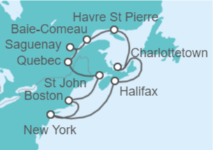 Itinerario del Crucero Estados Unidos y Canadá - Explora Journeys