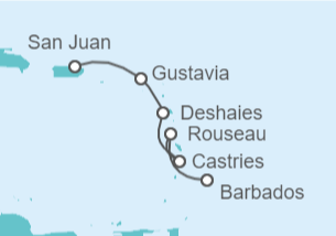 Itinerario del Crucero Caribe Oriental - Explora Journeys