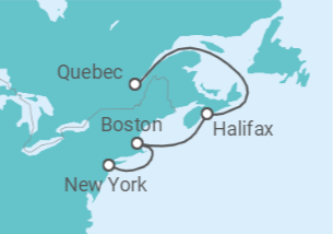 Itinerario del Crucero Estados Unidos y Canadá - Explora Journeys
