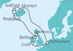 Itinerario del Crucero Islandia, Reino Unido - Celebrity Cruises