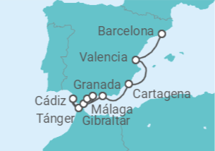 Itinerario del Crucero Riviera española revelada - Seadream Yacht Club