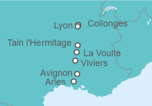 Itinerario del Crucero Escalas imprescindibles del Ródano - CroisiEurope