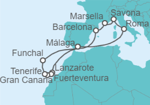 Itinerario del Crucero Islas Canarias - Costa Cruceros