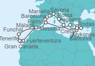 Itinerario del Crucero Desde Málaga a Palma de Mallorca - Costa Cruceros