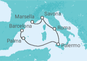 Itinerario del Crucero España, Italia - Costa Cruceros