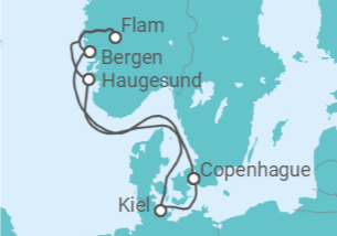 Itinerario del Crucero Tierra de los Vikingos  - Costa Cruceros