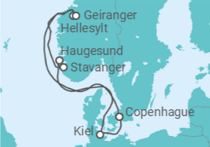 Itinerario del Crucero Tierra de los Vikingos  - Costa Cruceros