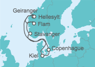 Itinerario del Crucero Noruega, Alemania - Costa Cruceros