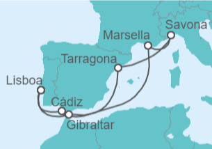Itinerario del Crucero Gibraltar, España, Italia, Francia - Costa Cruceros