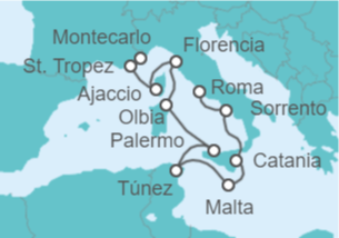 Itinerario del Crucero Chic mediterráneo - Oceania Cruises