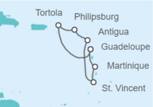 Itinerario del Crucero Antillas - Costa Cruceros