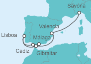 Itinerario del Crucero Cruzando el Estrecho - Costa Cruceros