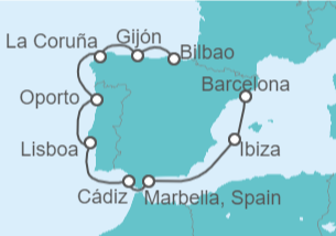 Itinerario del Crucero Desde Bilbao a Barcelona - Hapag-Lloyd Cruises