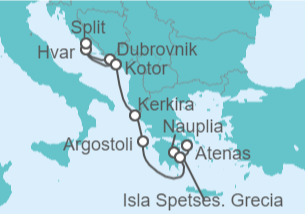 Itinerario del Crucero Croacia, Montenegro, Grecia - Hapag-Lloyd Cruises