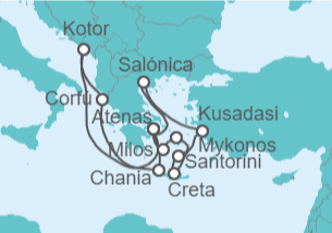 Itinerario del Crucero Montenegro, Grecia, Turquía - Celestyal Cruises