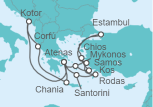Itinerario del Crucero Grecia, Turquía, Montenegro - Celestyal Cruises
