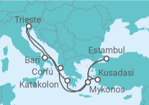 Itinerario del Crucero Grecia, Italia, Turquía - Stay & Cruise - MSC Cruceros