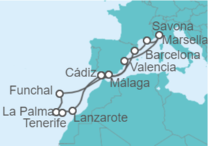 Itinerario del Crucero Islas Canarias - Costa Cruceros