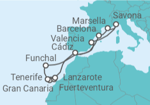 Itinerario del Crucero Islas Canarias - Costa Cruceros