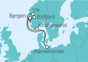Itinerario del Crucero Noruega - AIDA