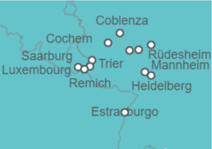 Itinerario del Crucero 5 ríos: Rin, Neckar, Meno, Mosela y Sarre  - CroisiEurope
