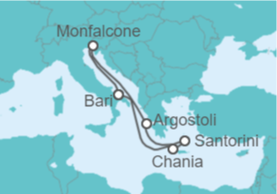 Itinerario del Crucero Grecia - MSC Cruceros