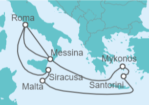 Itinerario del Crucero Malta, Grecia, Italia - MSC Cruceros
