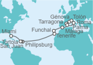 Itinerario del Crucero Desde Tarragona a Miami (EEUU) - MSC Cruceros